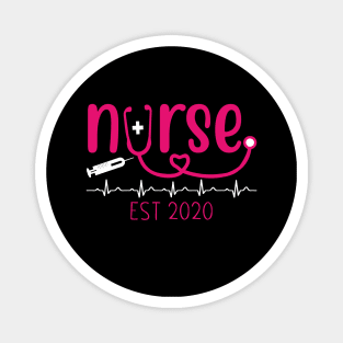 Nurse Est 2020 T-shirt Nurse Gift Magnet